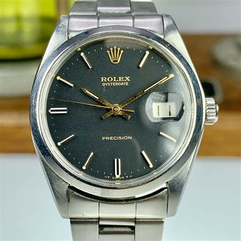 rolex oysterdate precision black|rolex oysterdate price.